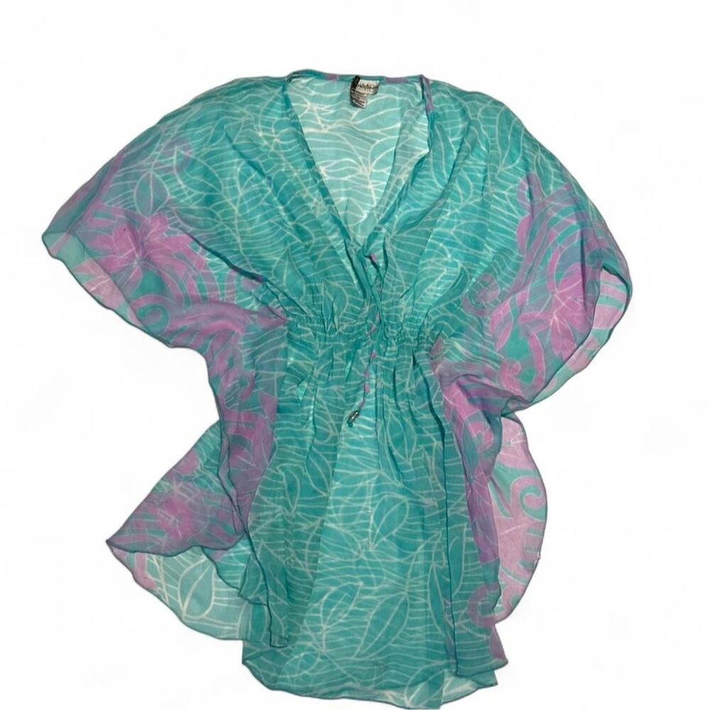 Vintage Signature Sheer Cotton Candy Colored Cover Up Tunic